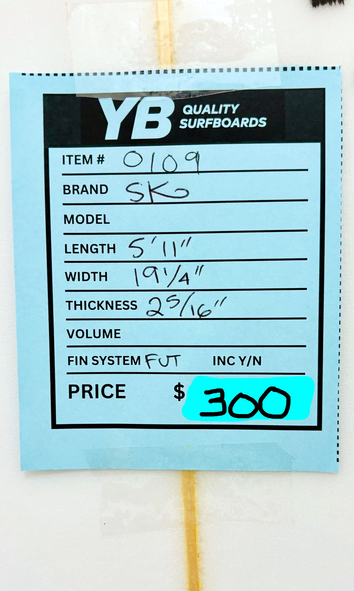 SK 5'11" High Performance Shortboard