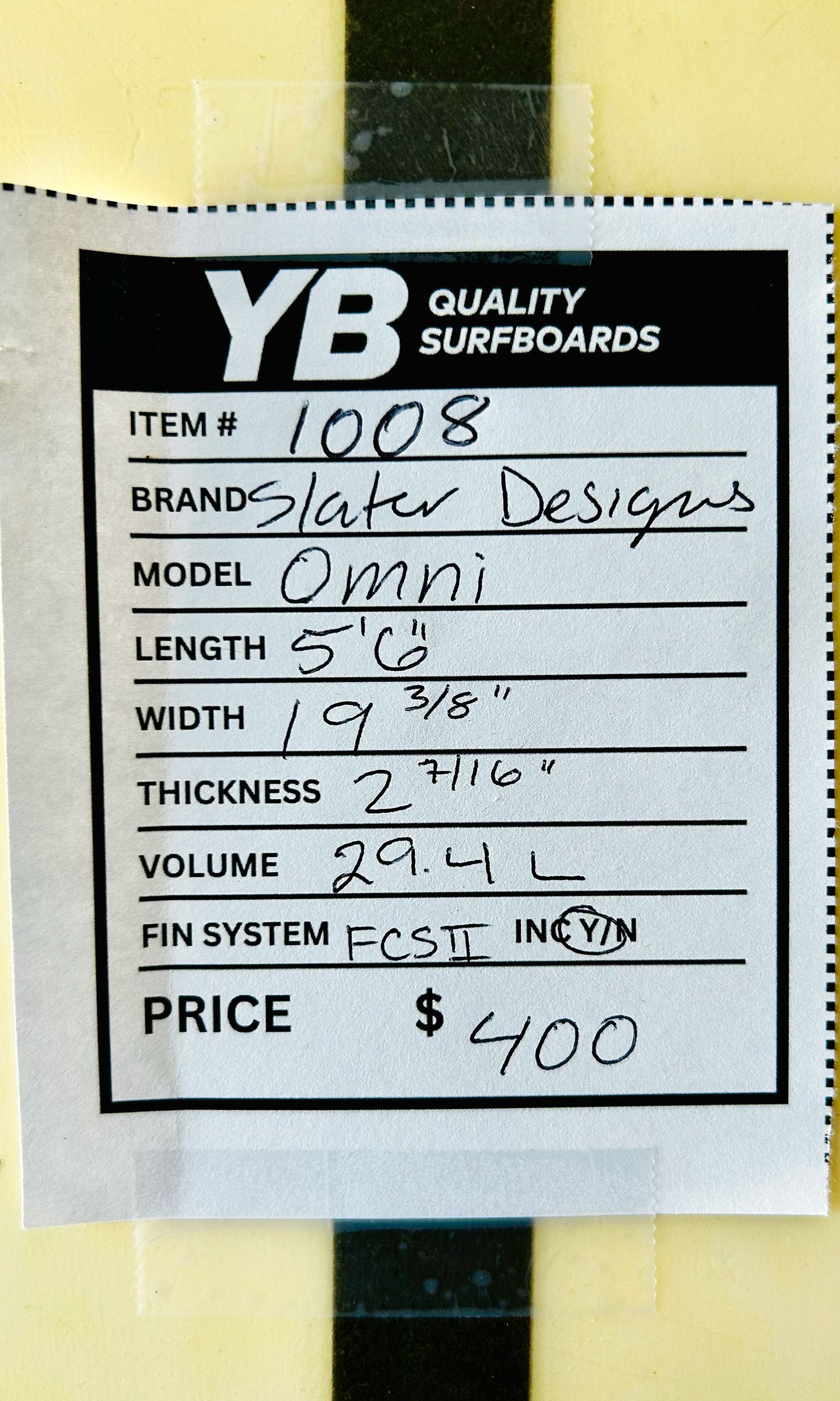 Slater Designs 5'6" 29.4L Omni Used Surfboard