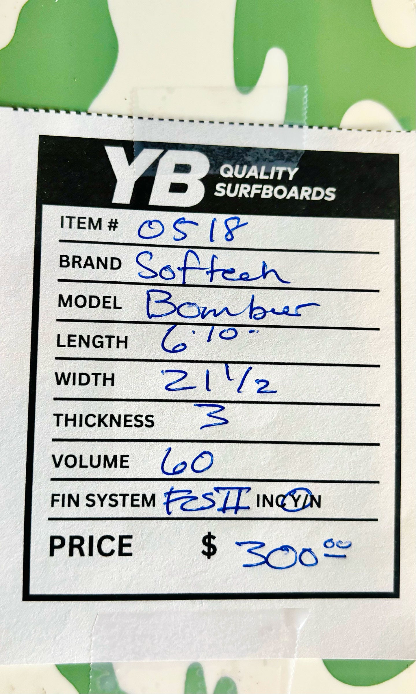 Softech 6'10" 60L Bomber Softboards Surfboard