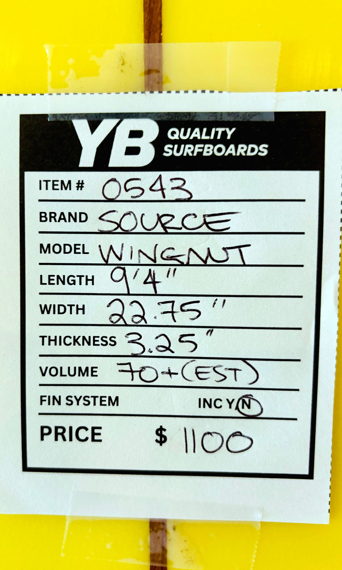 Source 9'4" 70L Wingnut Longboard