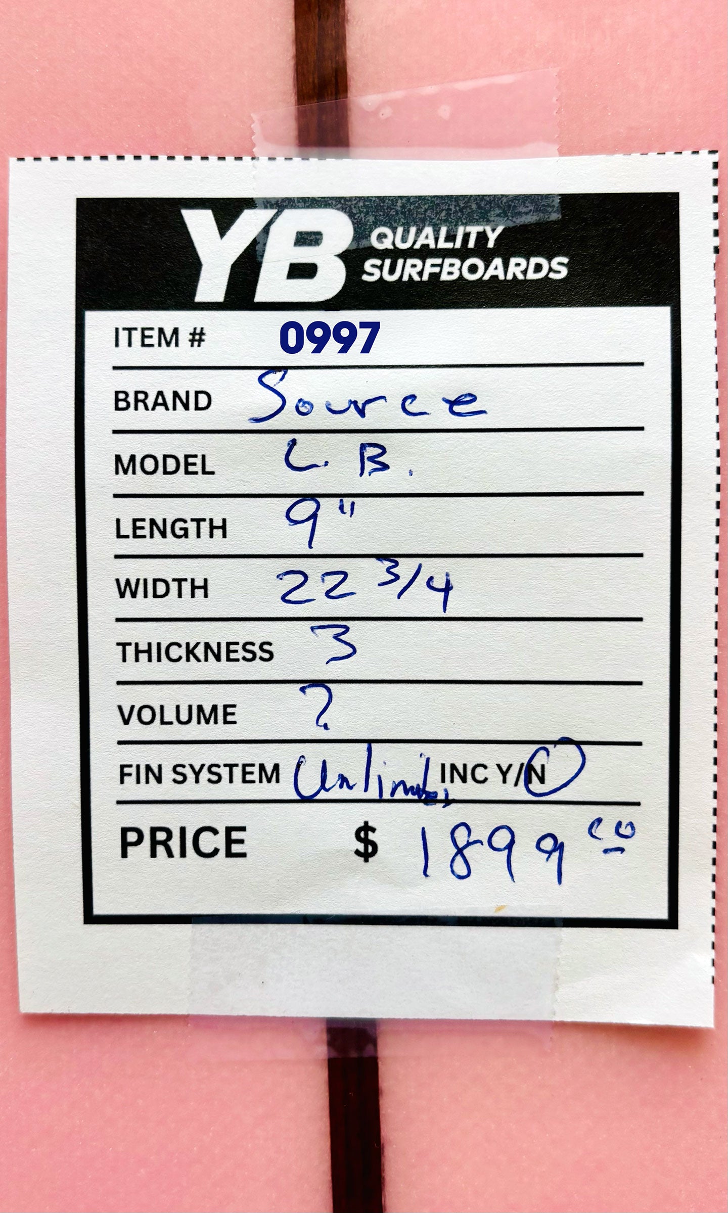 Source 9'11" Used Longboard