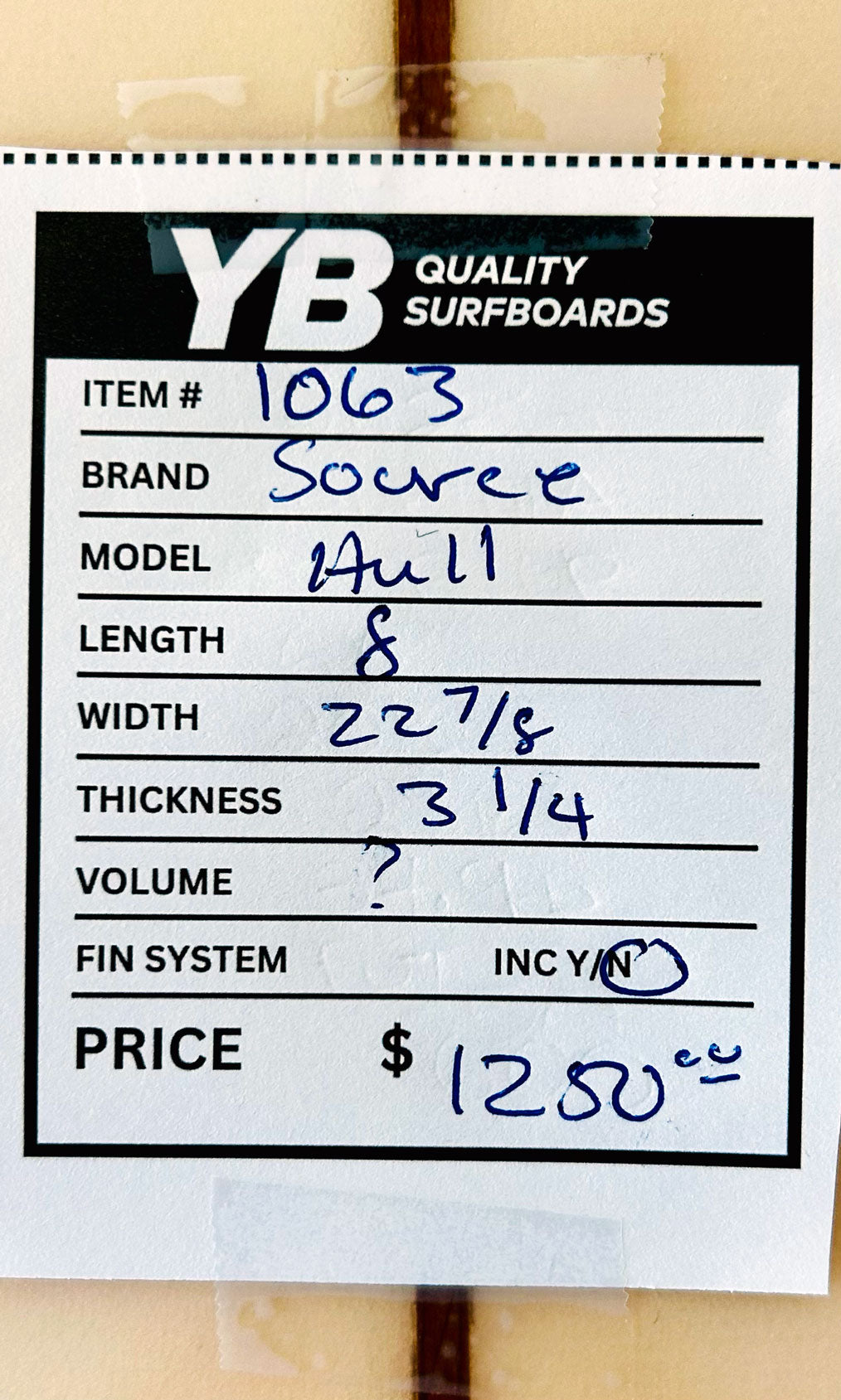 Source 8'0" Hull Used Surfboard