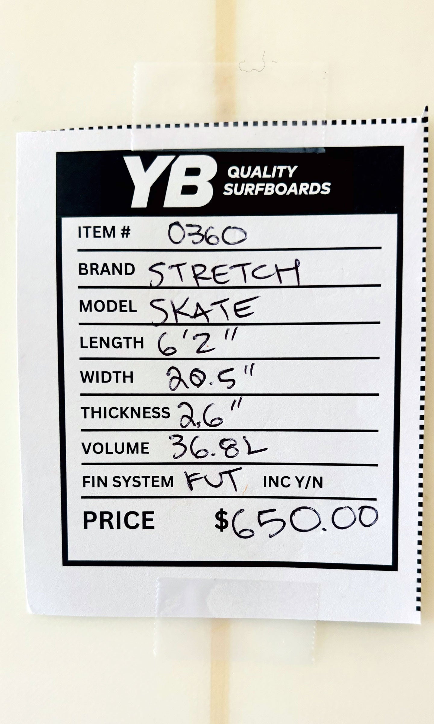 Stretch 6'2" 36.8L Skate