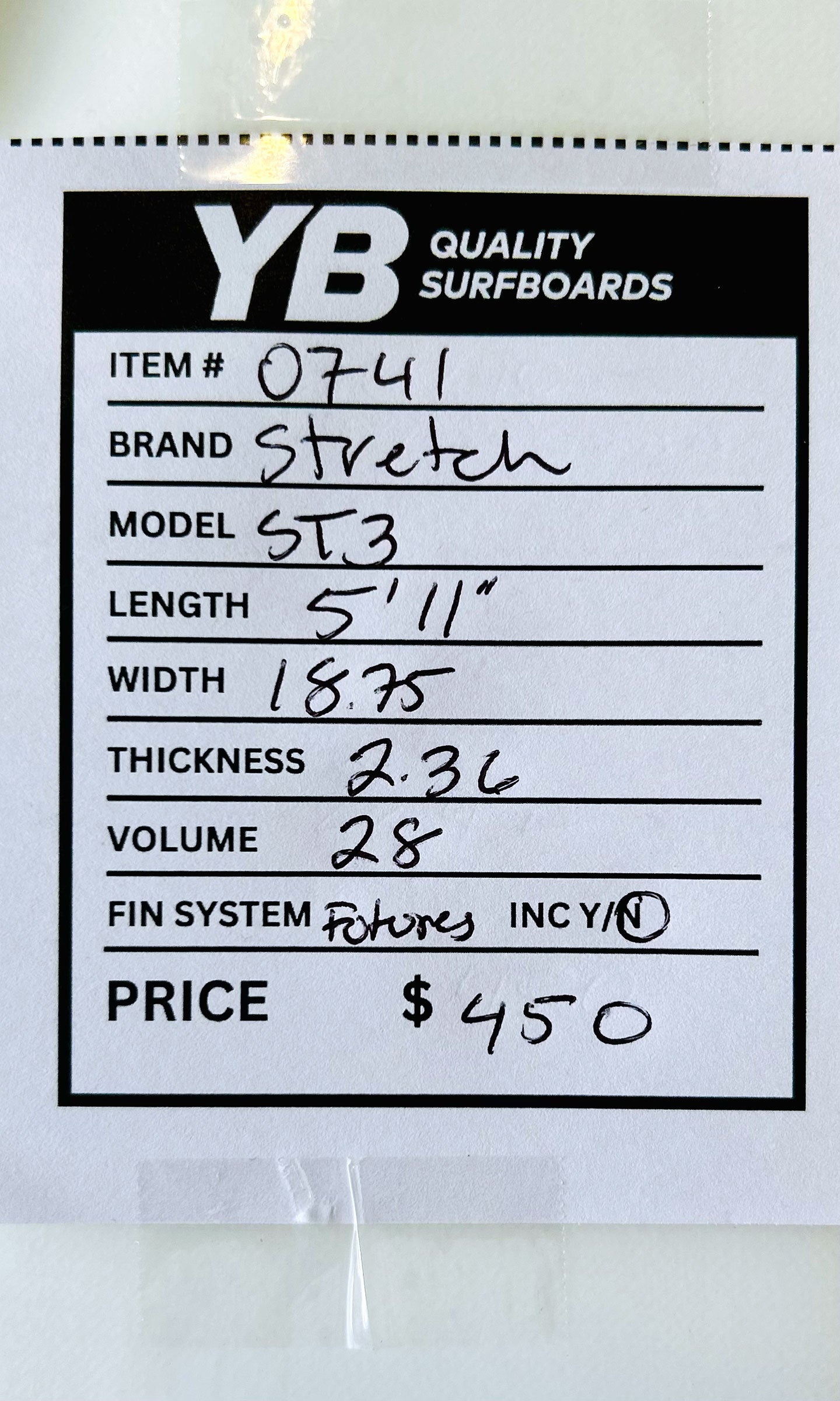 Stretch 5'11" 28L ST3 Used Surfboard