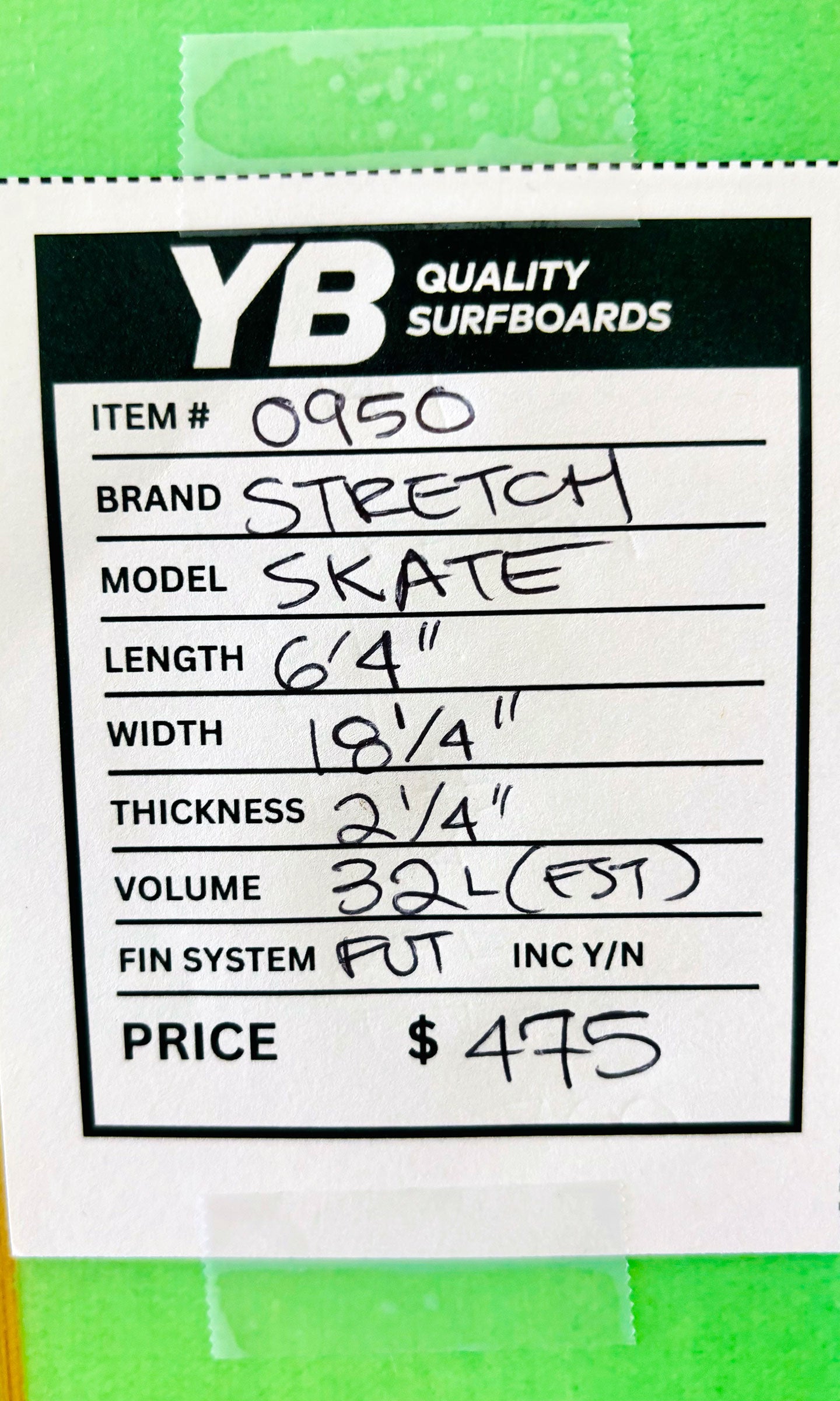 Stretch 6'4" 32L Skate Used Surfboard