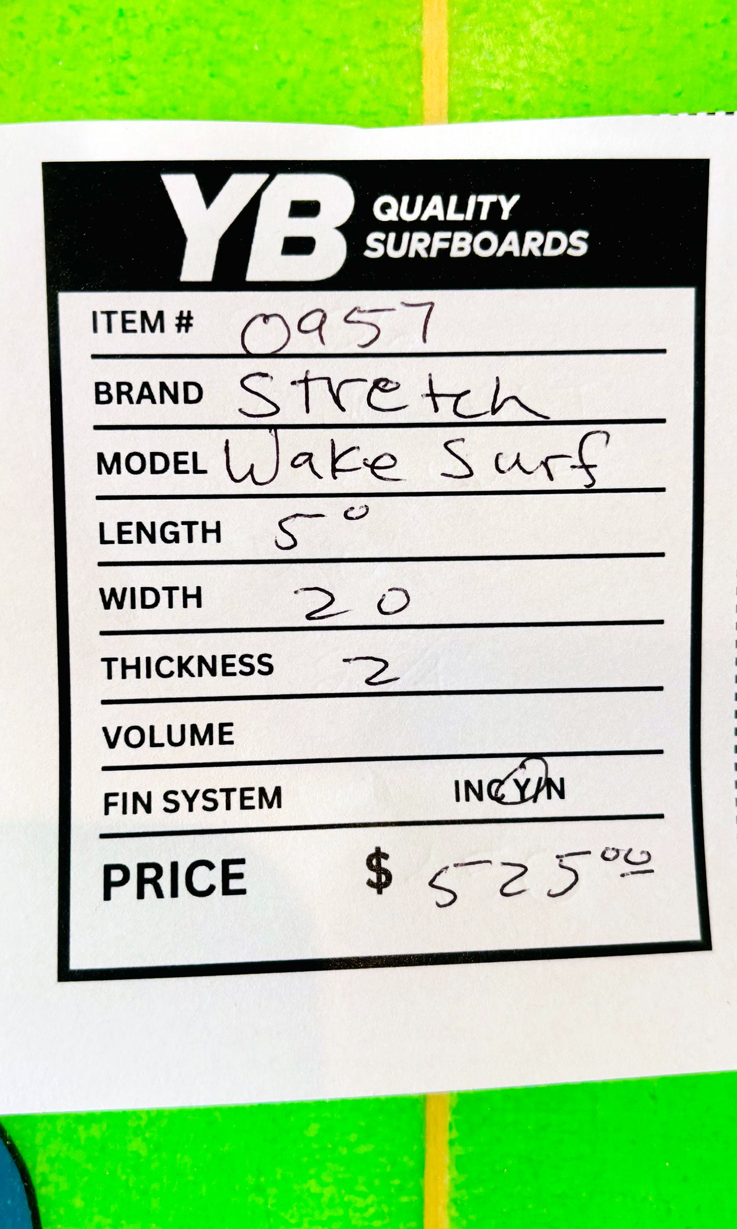 Stretch 5'0" Wake Surf Used Surfboard