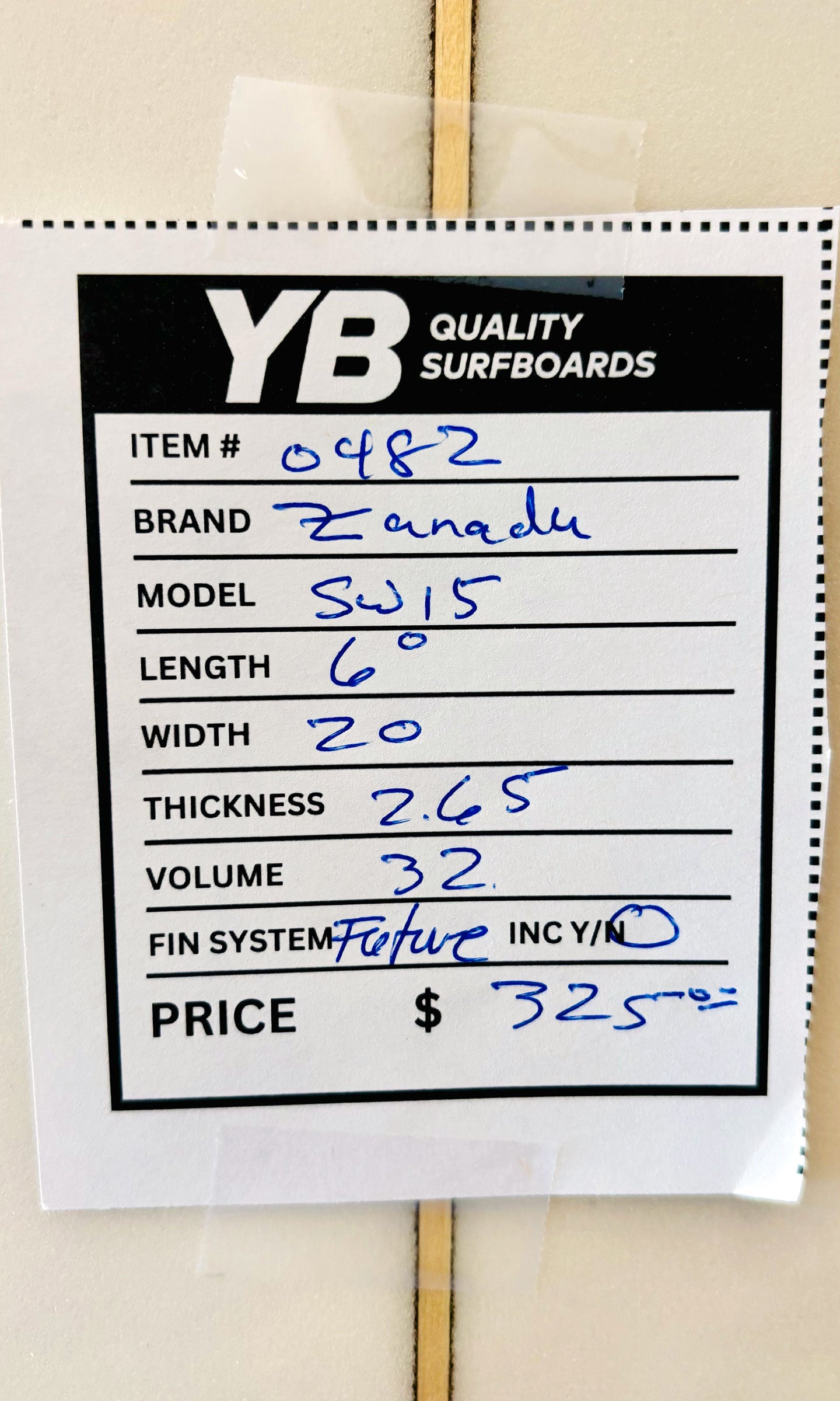 Xanadu 6'0" 32L SW15 Surfboard