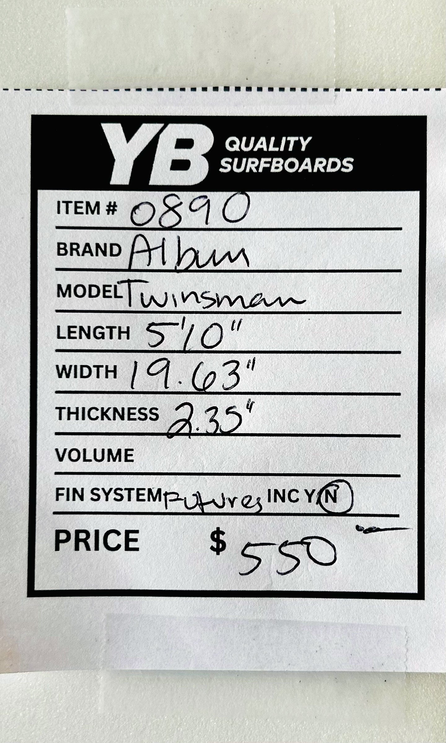 Album 5'10" Twinsman Used Surfboard