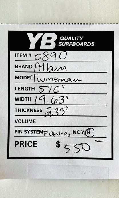Album 5'10" Twinsman Used Surfboard