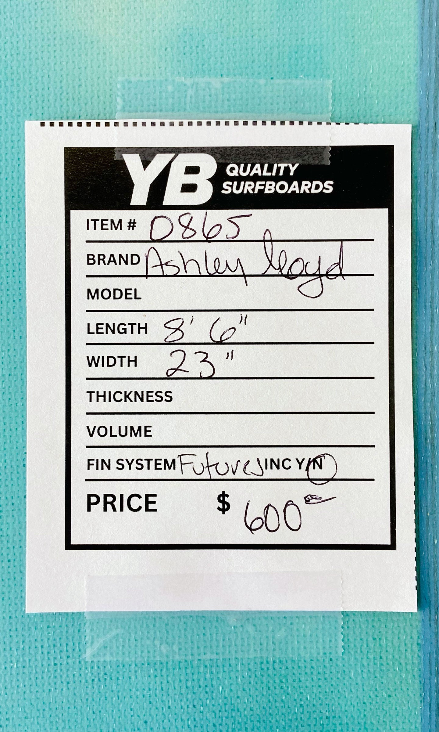 Ashley Lloyd 8'6" Used Longboard