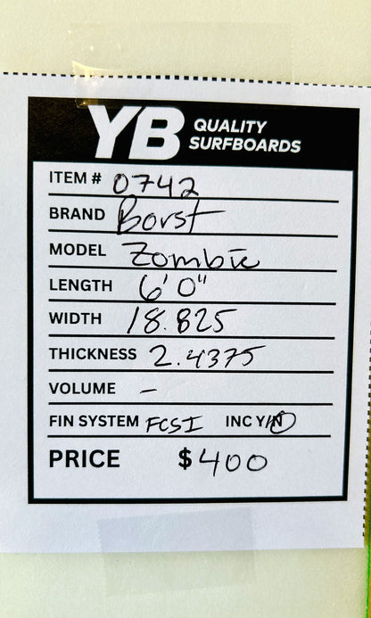 Borst 6'0" 30L Zombie Used Surfboard