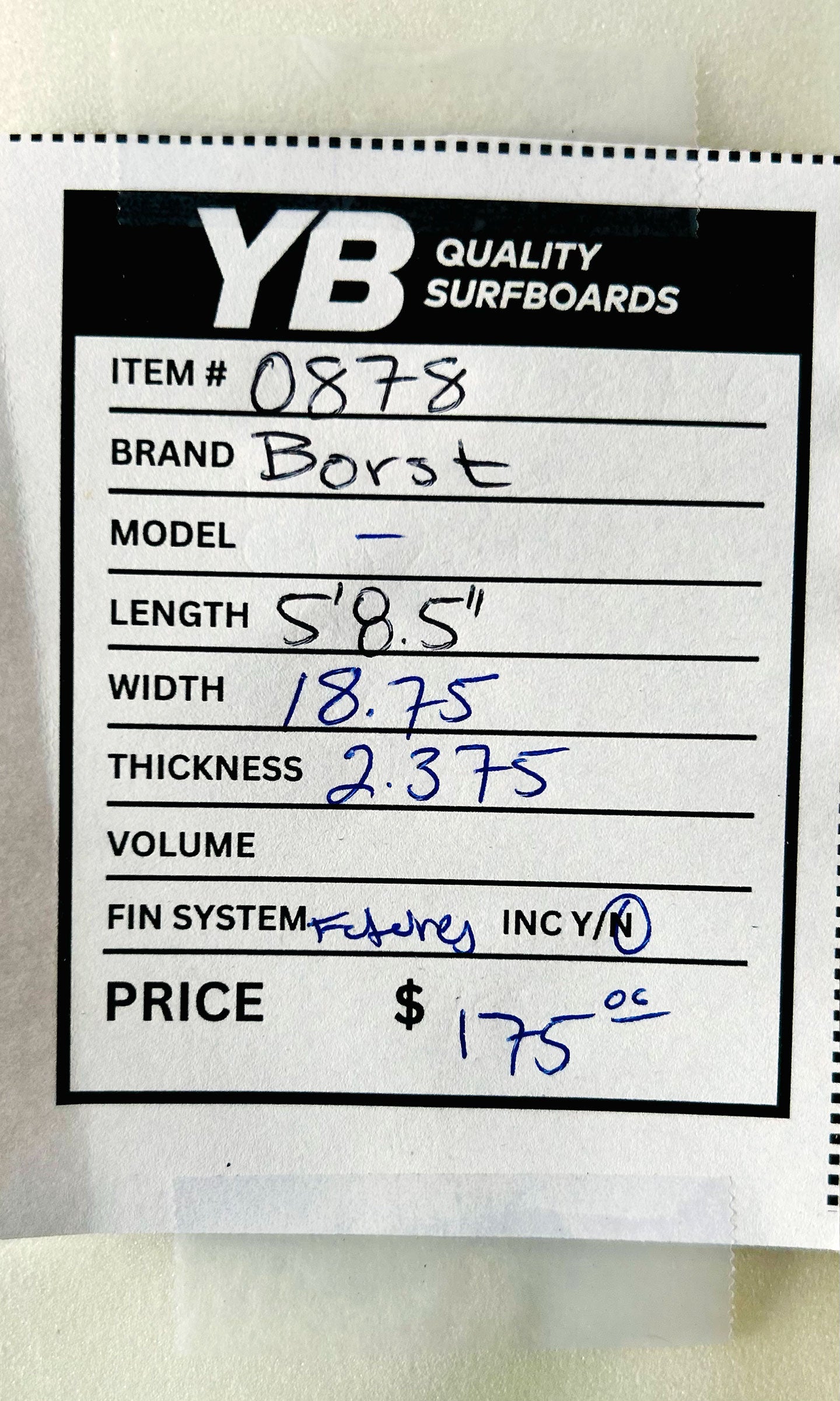 Borst 5'8.5" Used Surfboard