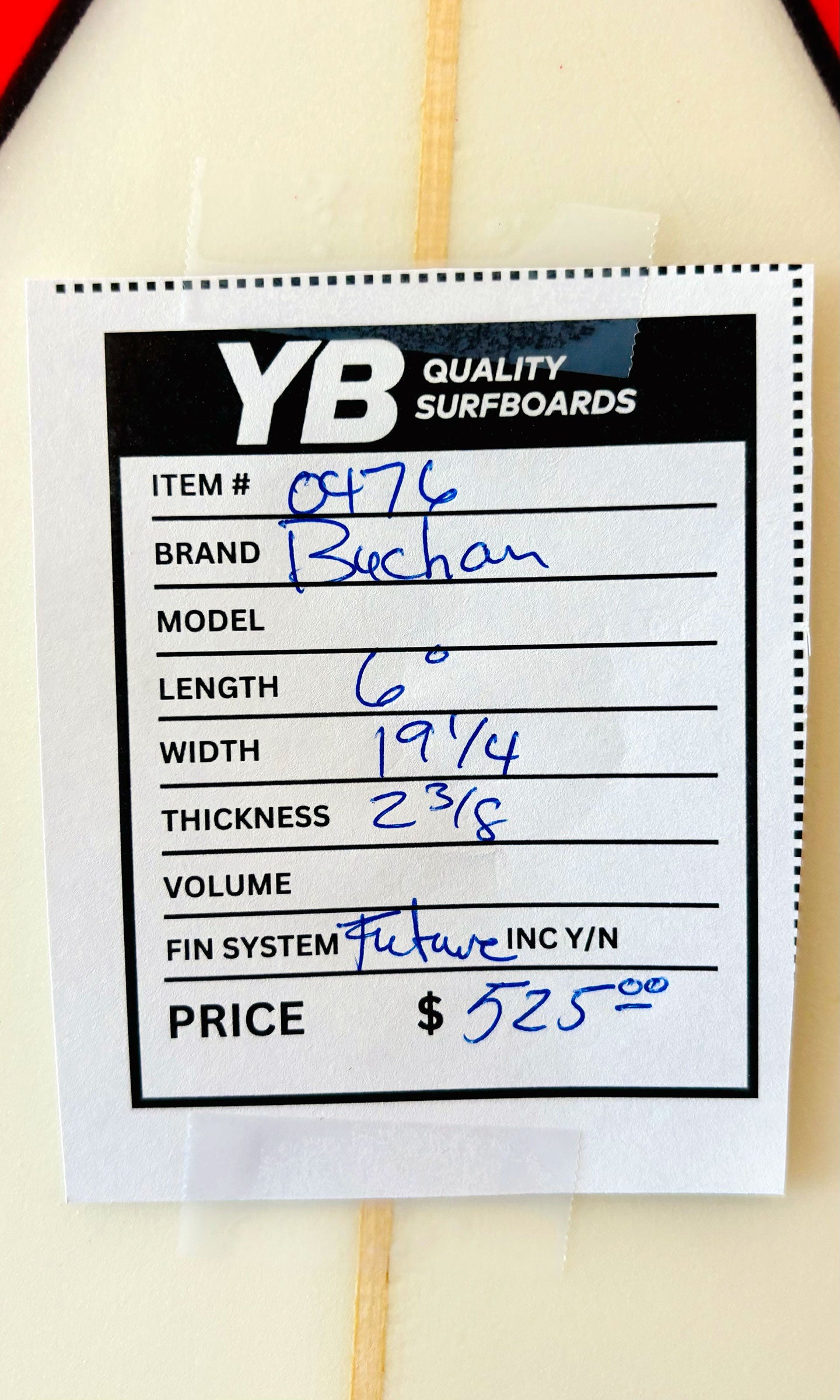 Buchan 6'0" 30L Surfboard