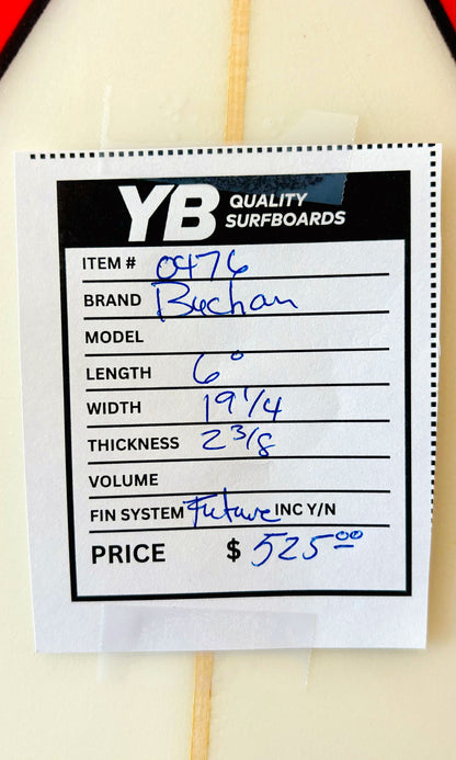 Buchan 6'0" 30L Surfboard
