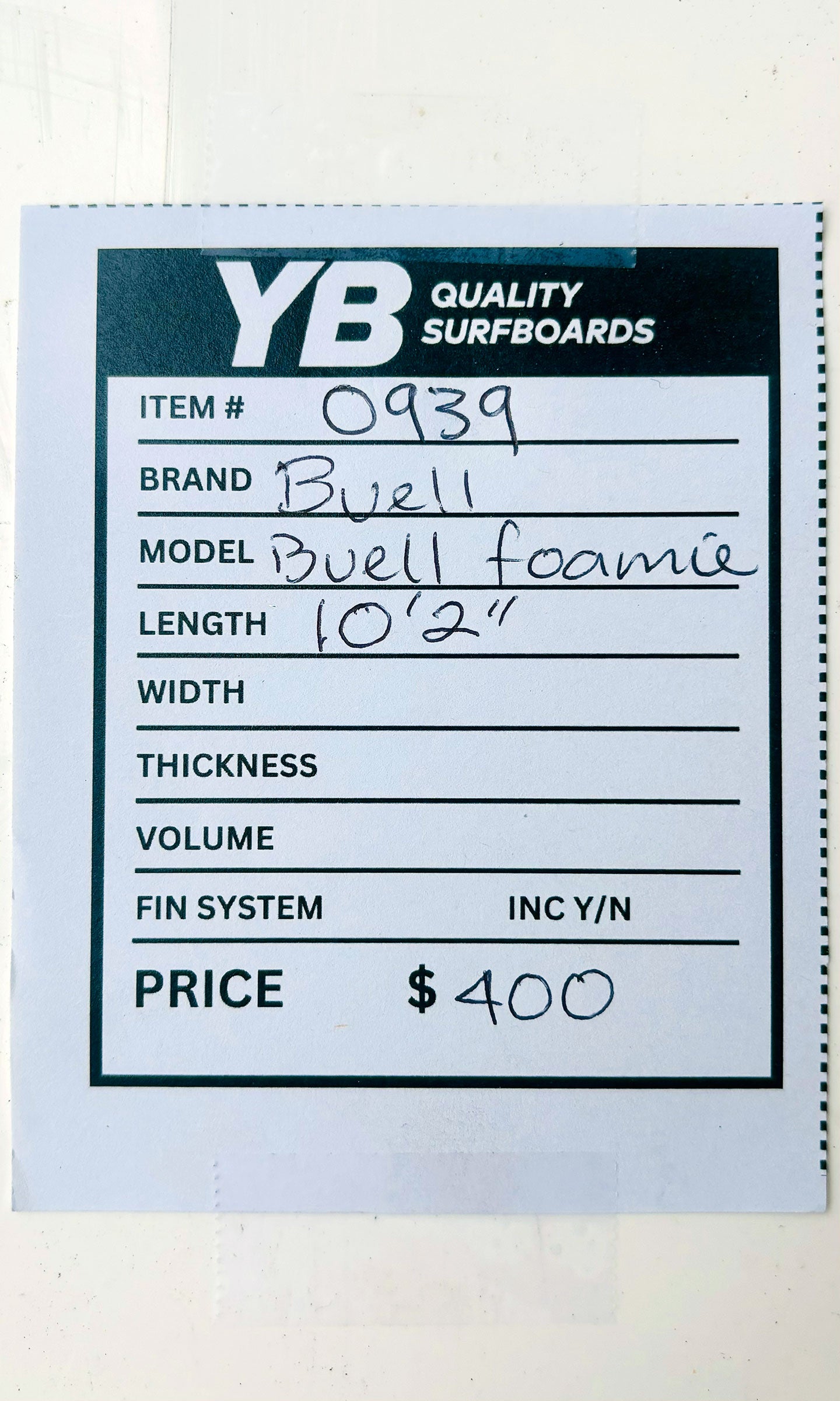 Buell 10'2" Foamie Used Longboard