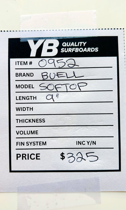 Buell 9'0" Soft Top Used Longboard