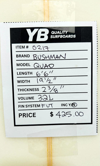 Bushman 6'6" 32L Quad