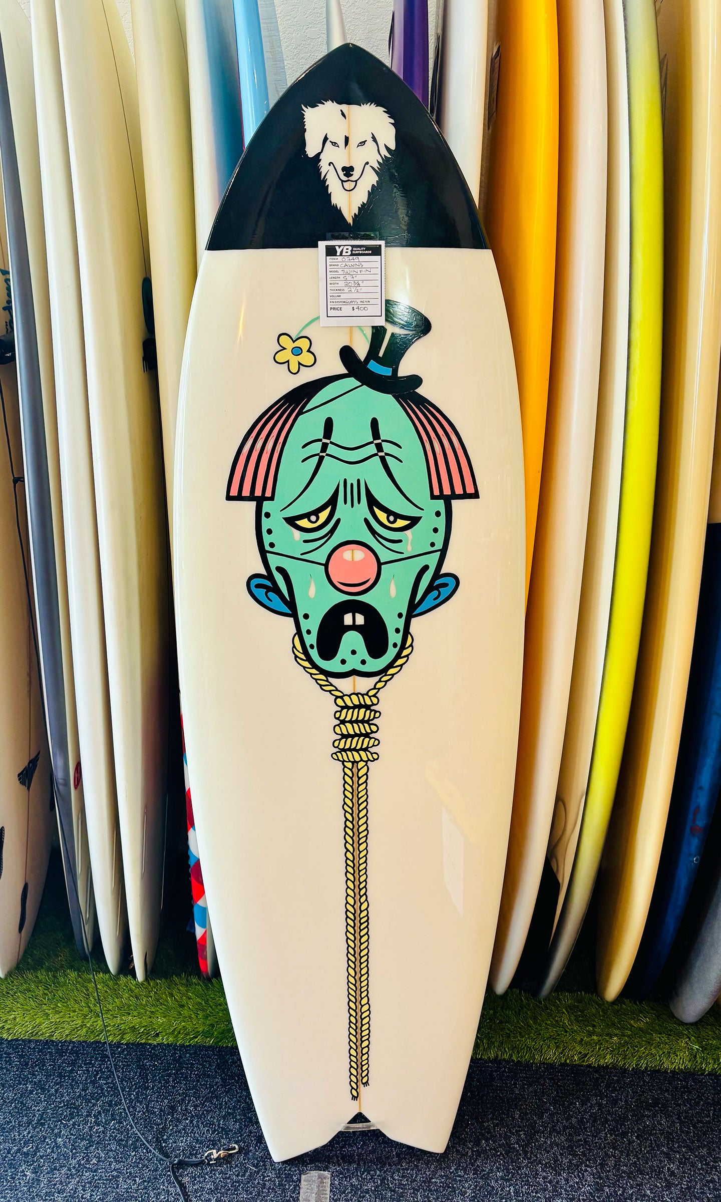 Calvin 5'7" Twin Fin Surfboard