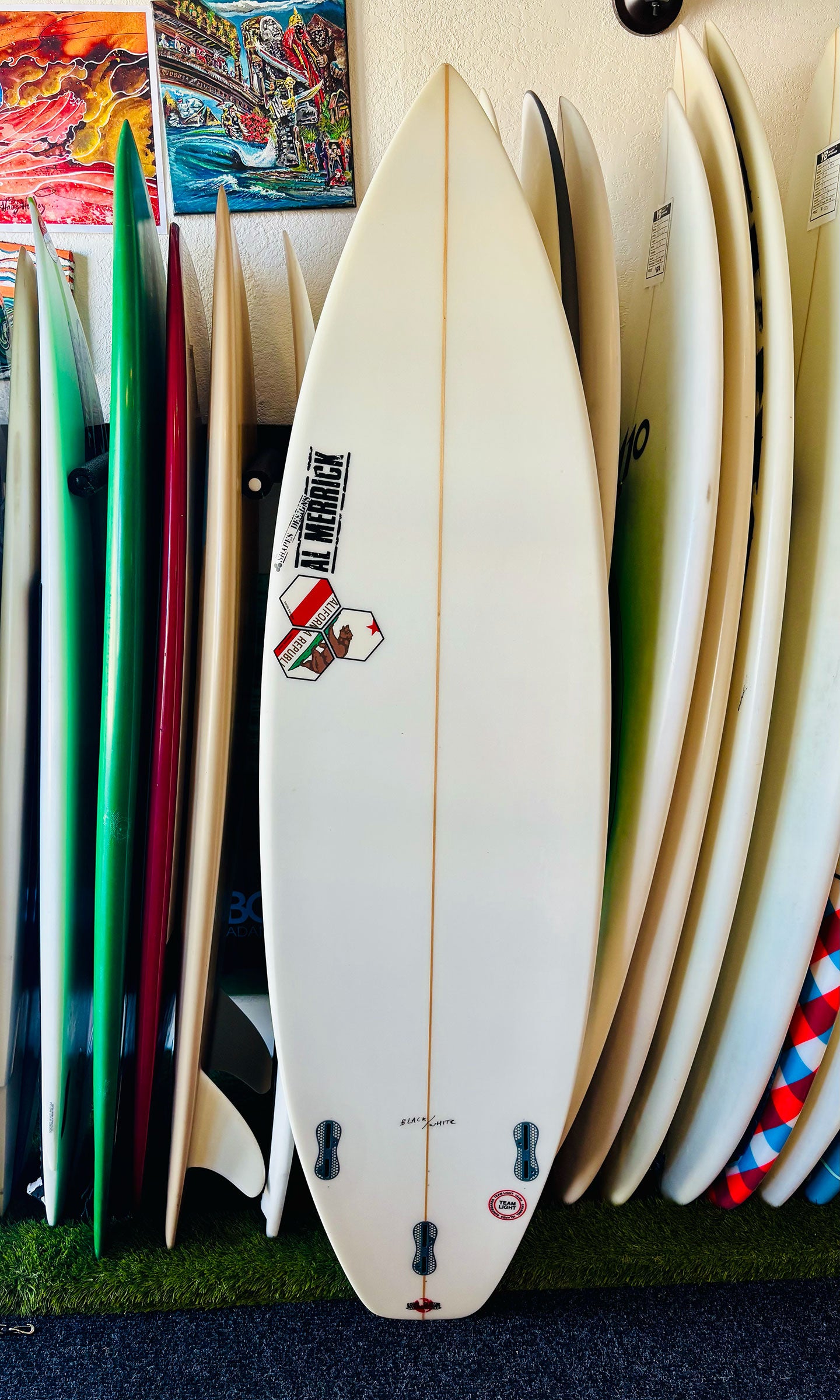 Channel Islands 6'0" 29L Black and White Used Surfboard