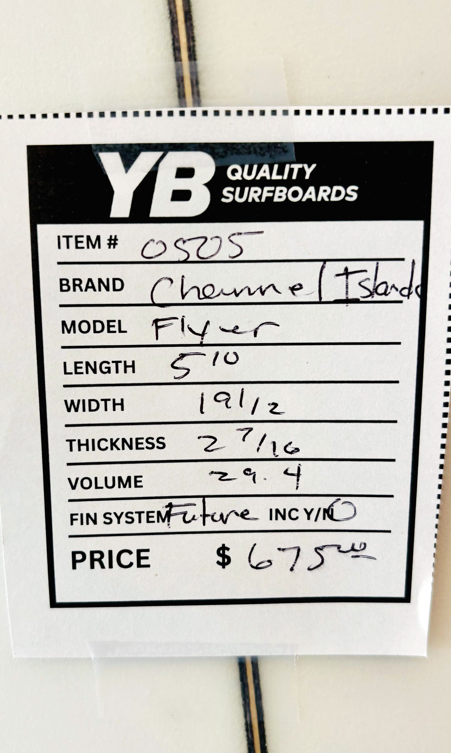 Channel Islands 5'10" 29.4L Flyer Surfboard