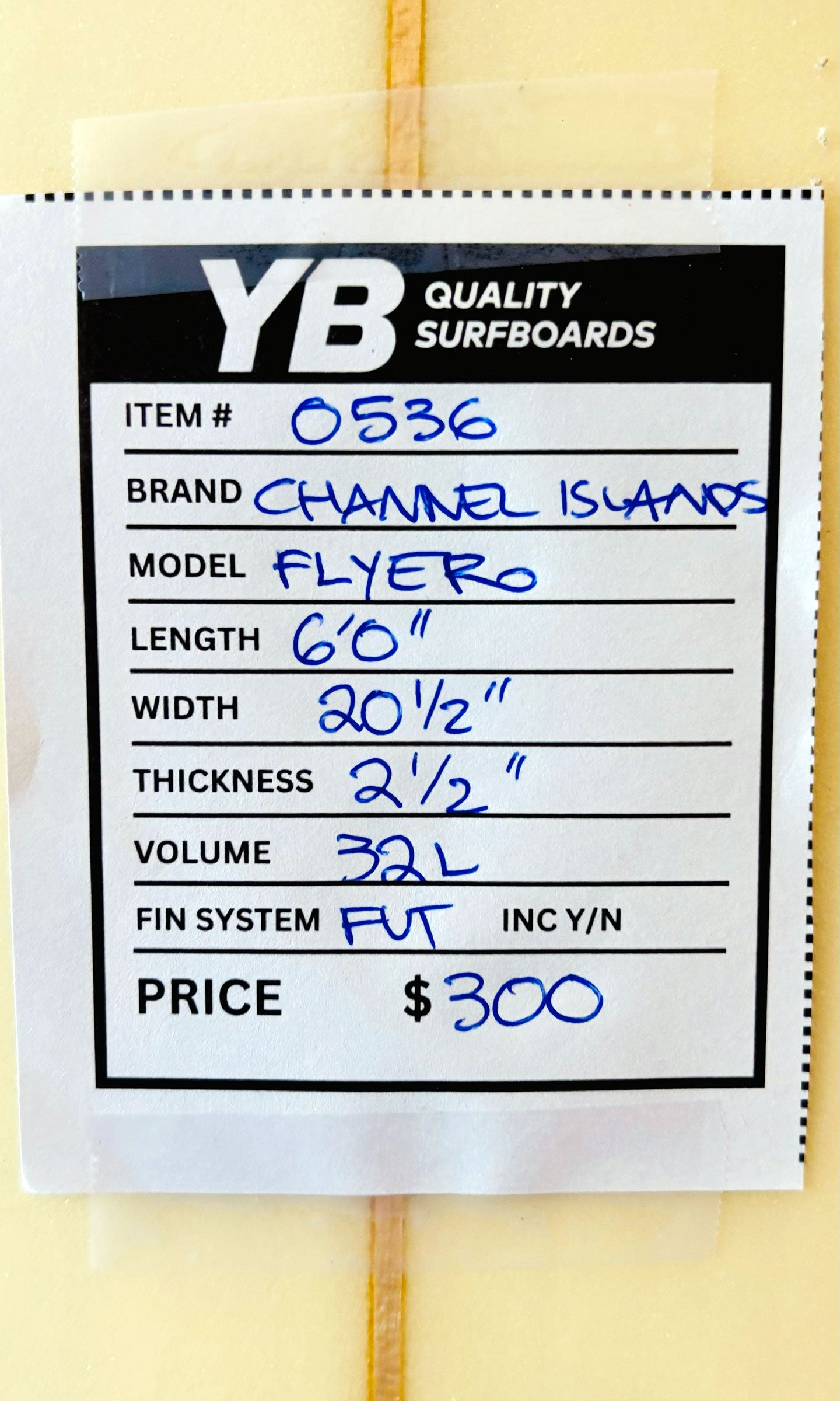 Channel Islands 6'0" 32L Flyer Surfboard