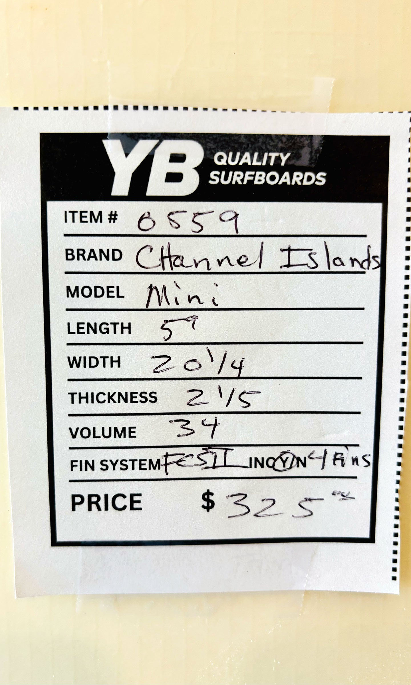 Channel Islands 5'9" 34L Mini Surftech Surfboard