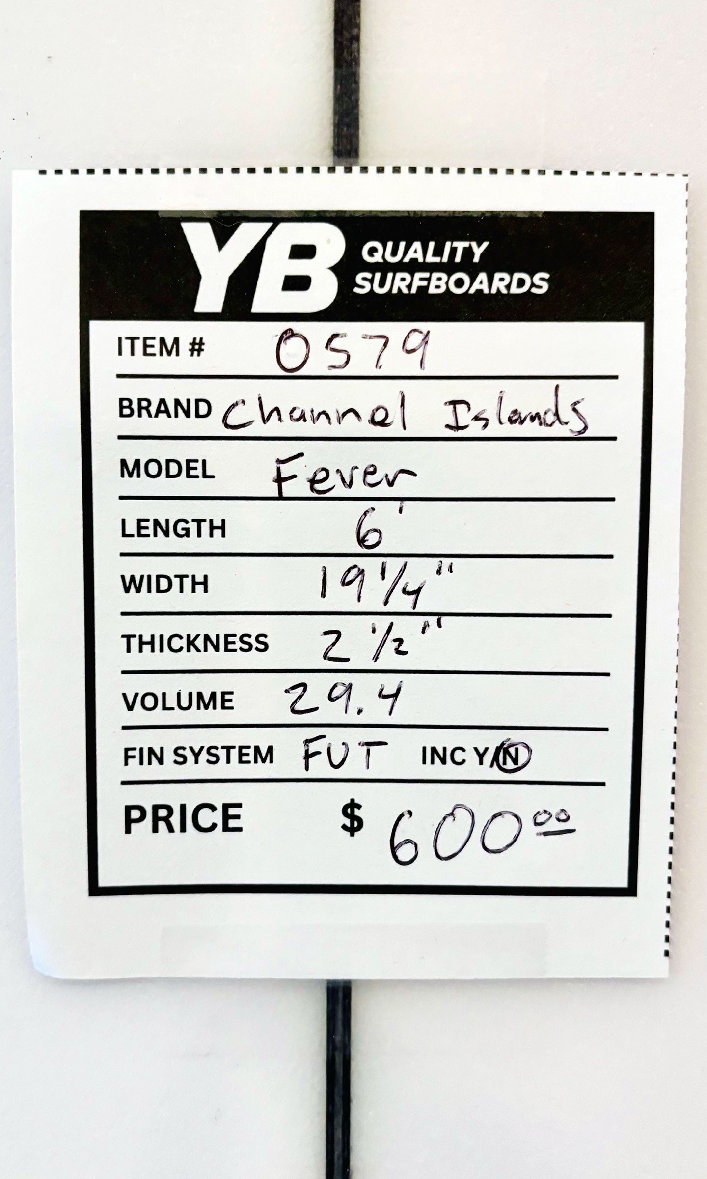 Channel Islands 6'0" 29.4L Fever Surfboard