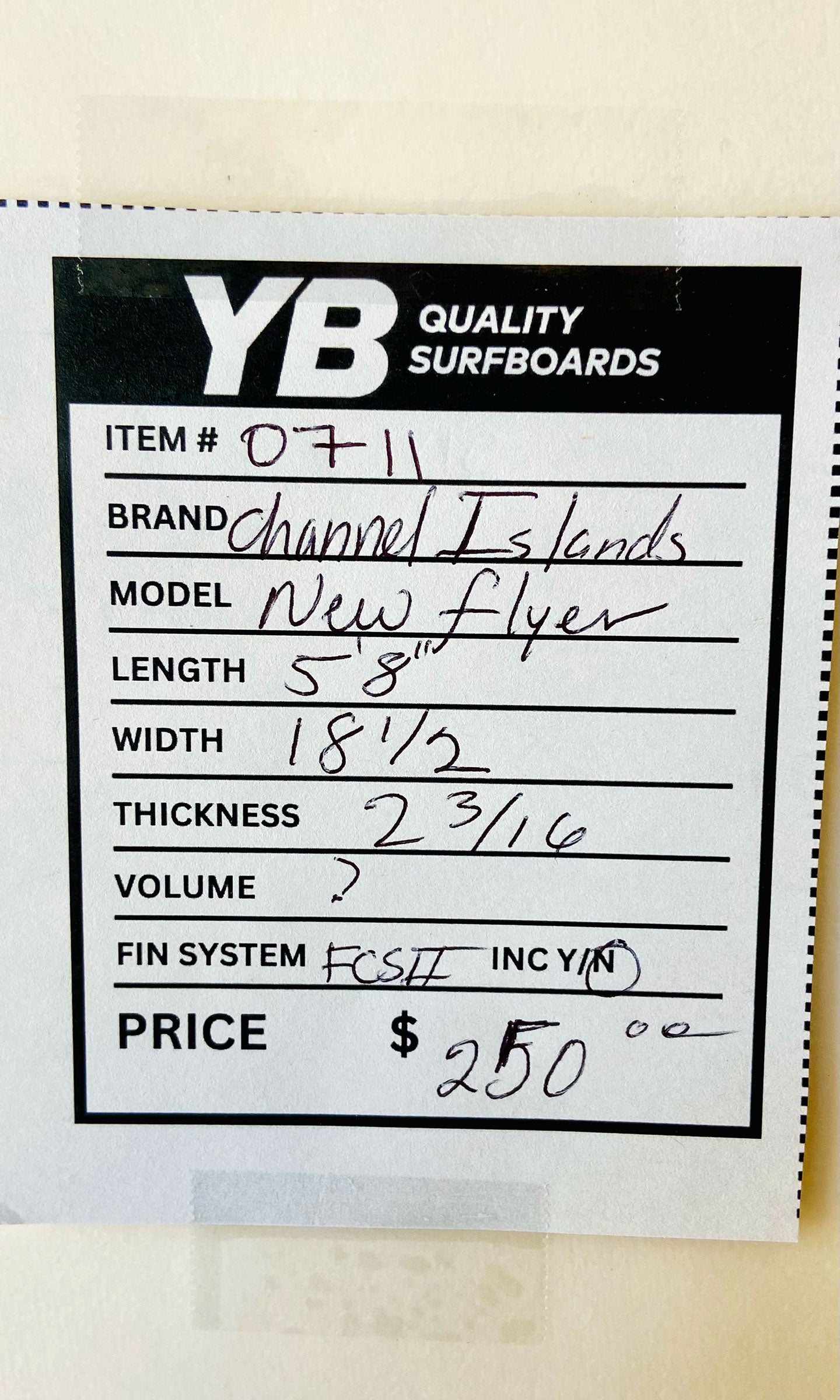 Channel Islands 5'8" New Flyer Used Surfboard