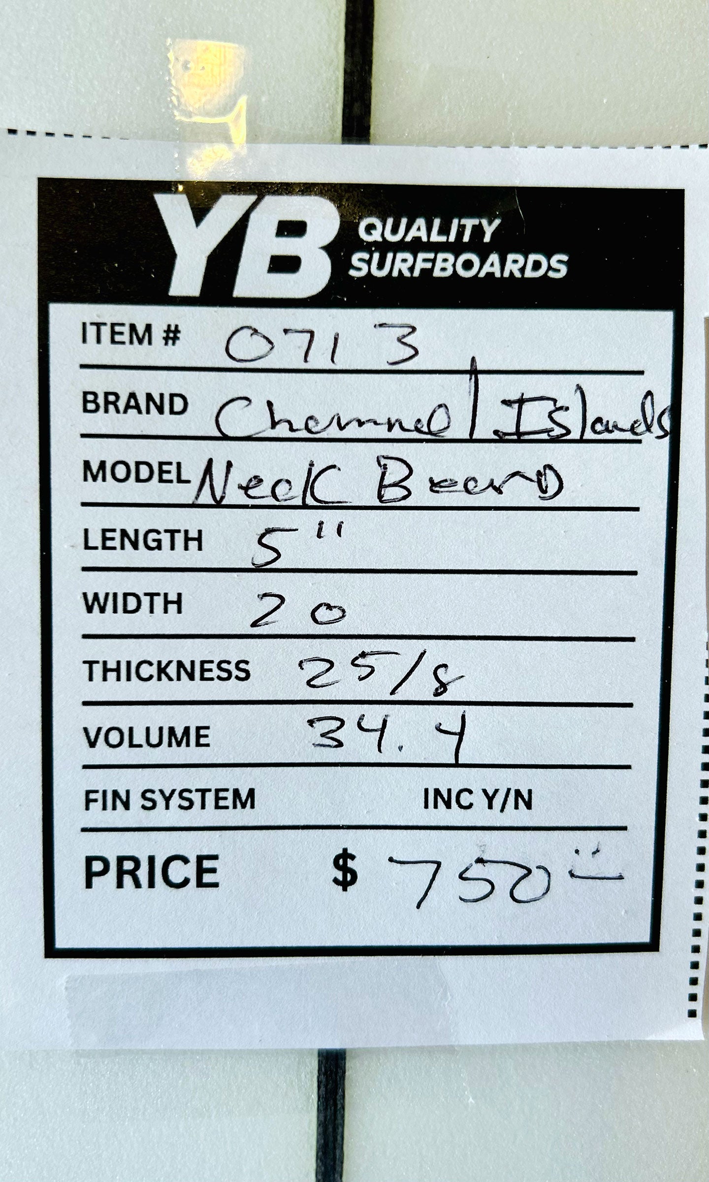 Channel Islands 5'11" Neck Beard Used Surfboard