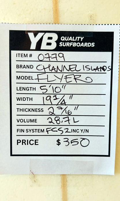 Channel Islands 5'10" 28.7L Flyer Used Surfboard