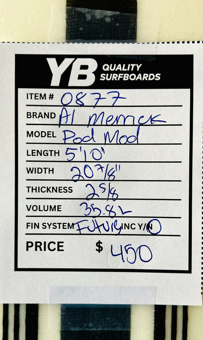Channel Islands 5'10" 35.8L Pod Mod Used Surfboard.