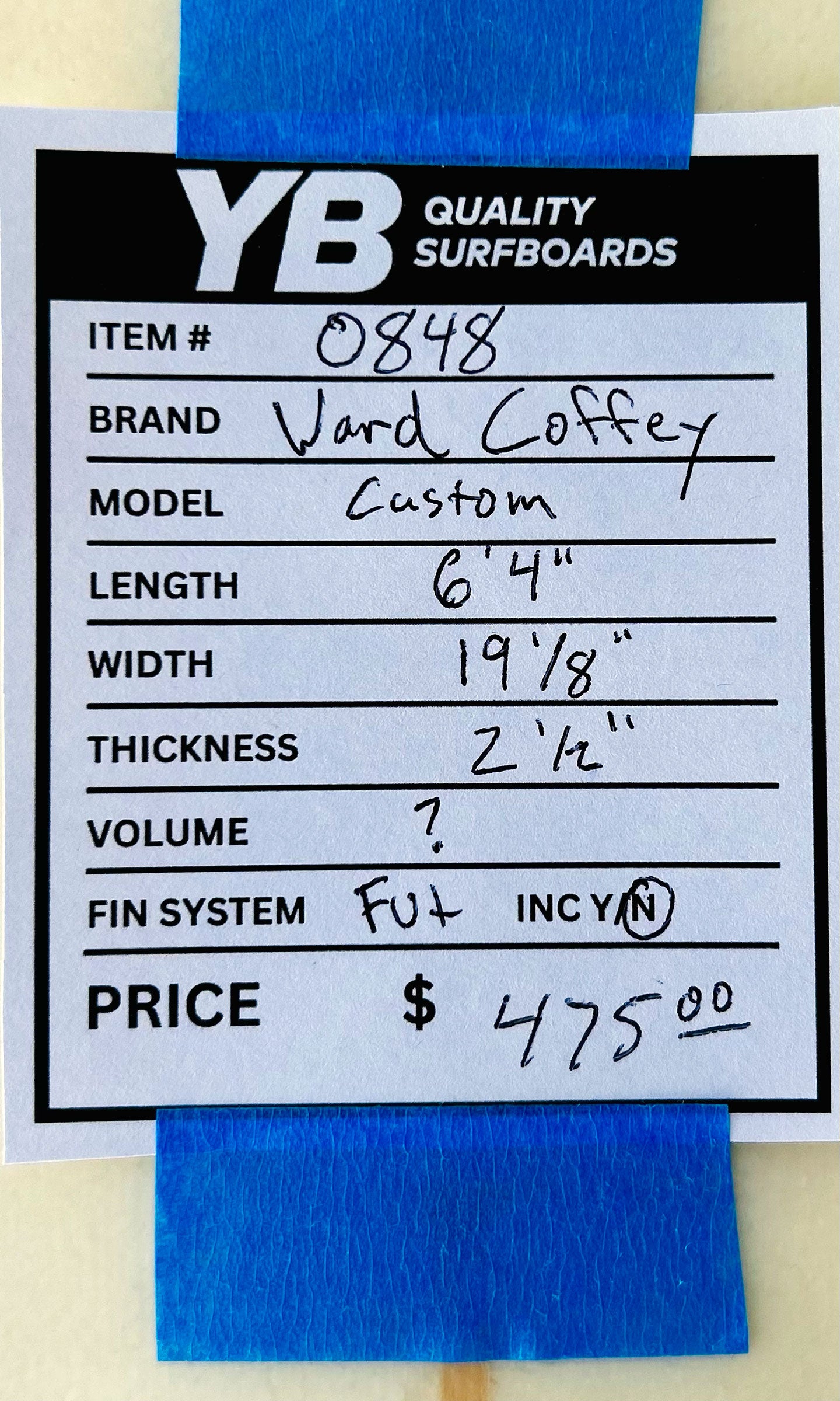 Ward Coffey 6'4" Used Surfboard