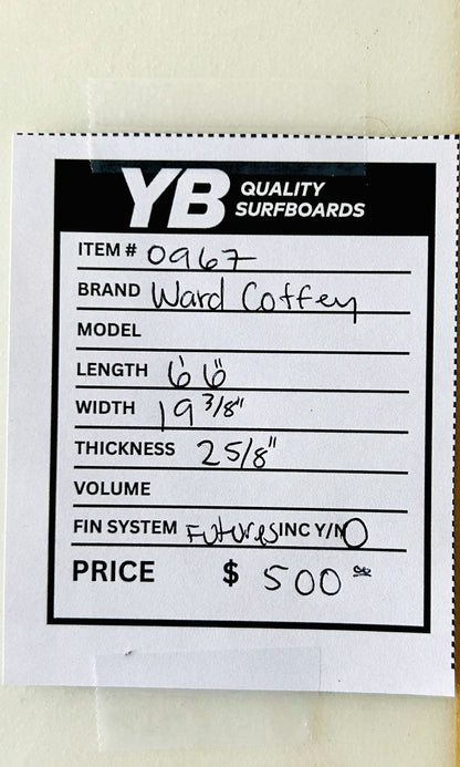 Ward Coffey 6'6" Used Surfboard