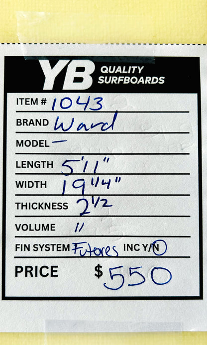Ward Coffey 5'11" High Performance Surfboard