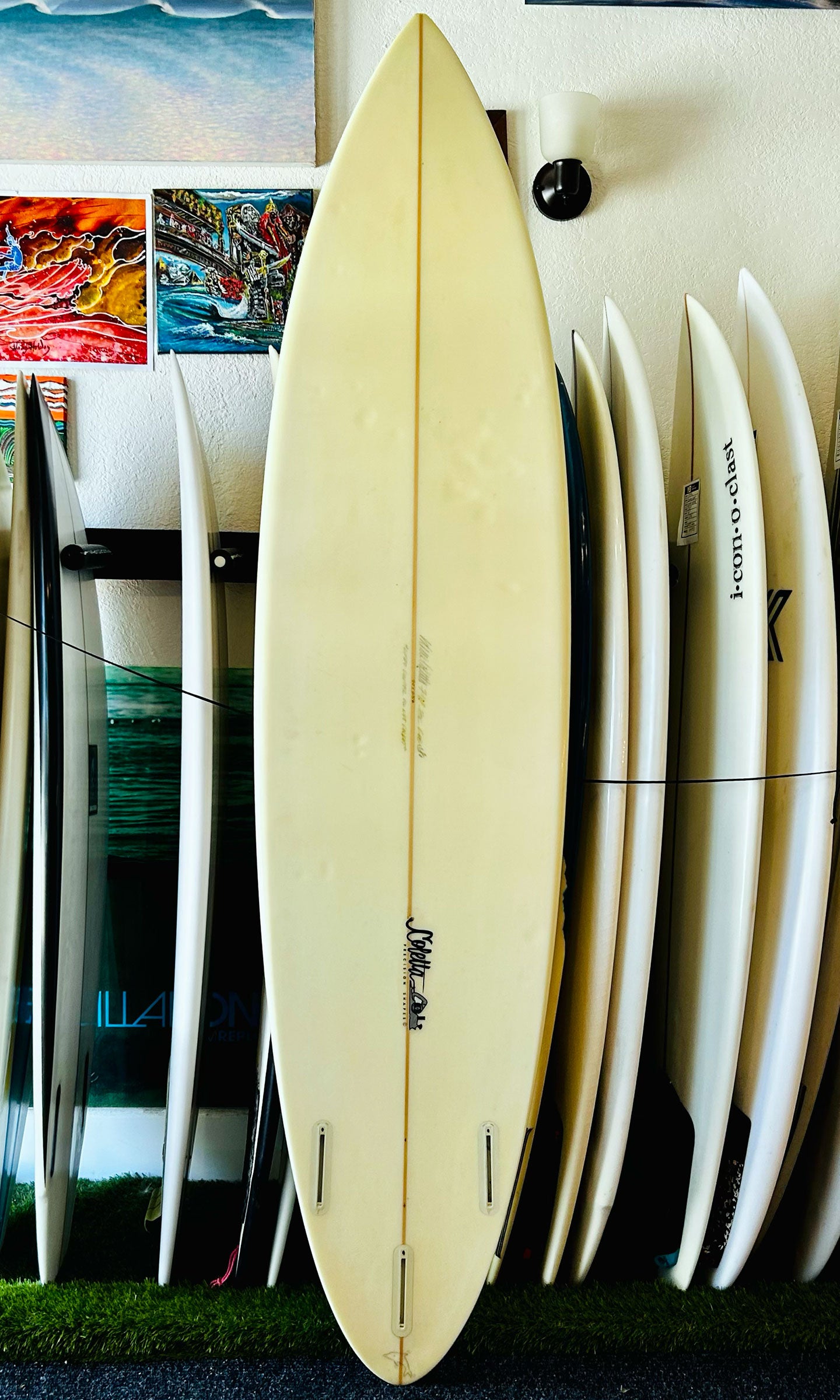 Steve Coletta 7'6" Custom Gun Used Surfboard