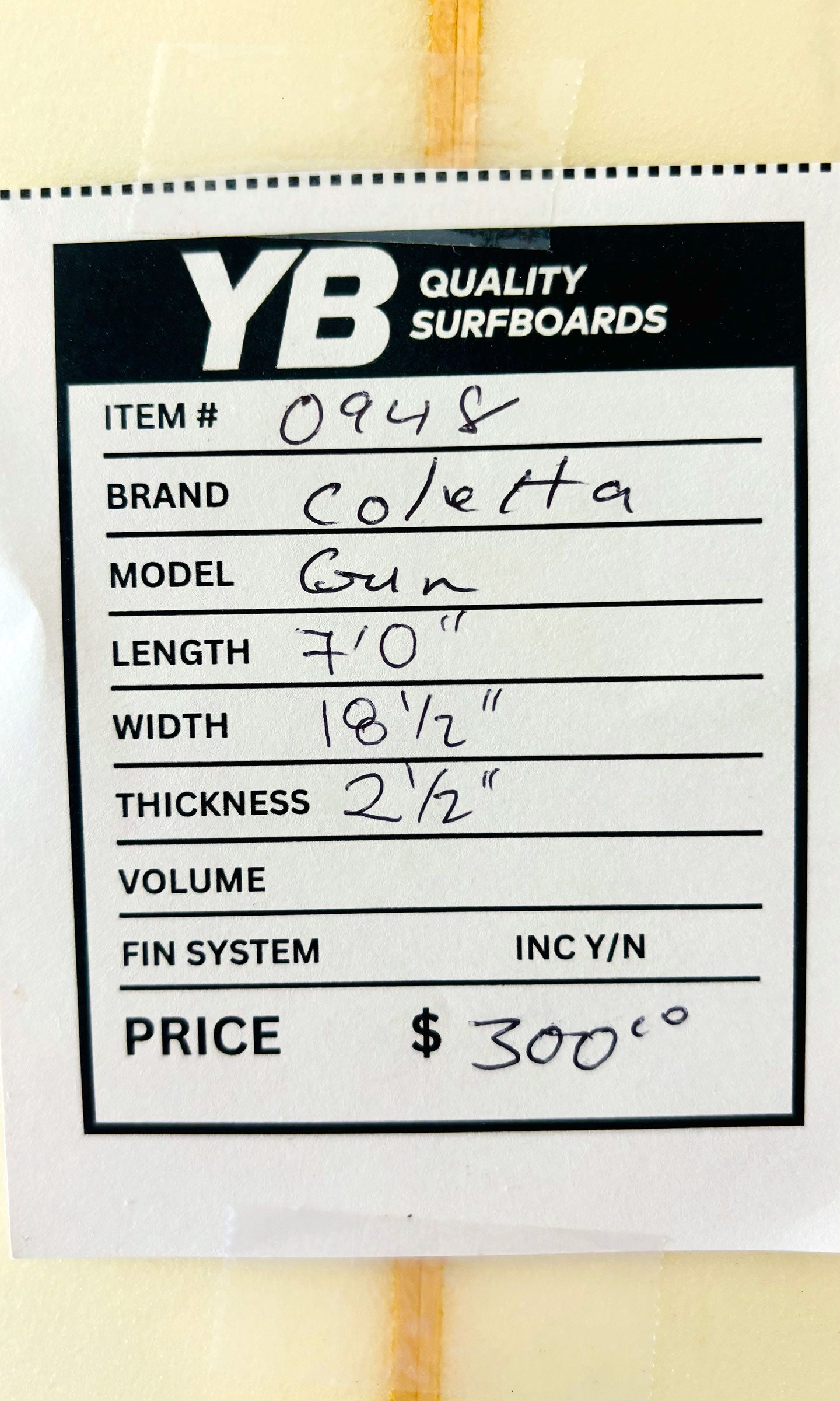 Steve Coletta 7'0" Step-Up Used Surfboard
