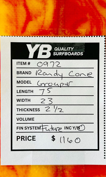 Randy Cone 7'5" Grouper Mid Length New Surfboard