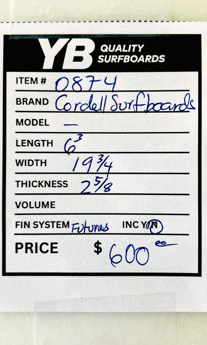 Cordell Miller 6'3" 34L Used Surfboard