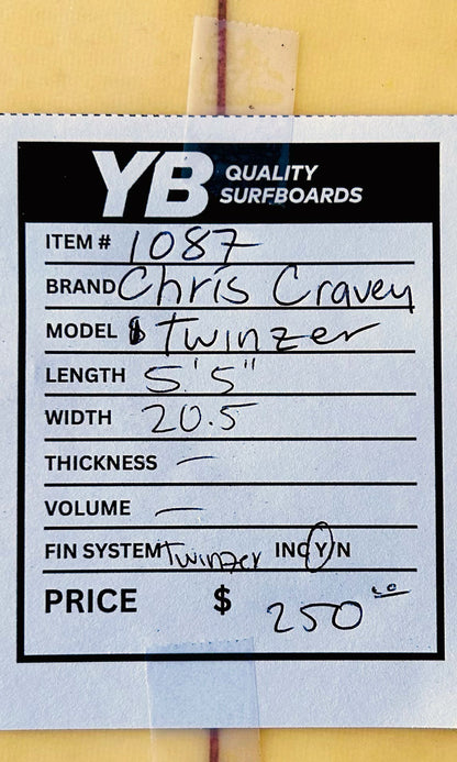 Chris Cravey 5'5" Twinzer Used Surfboard
