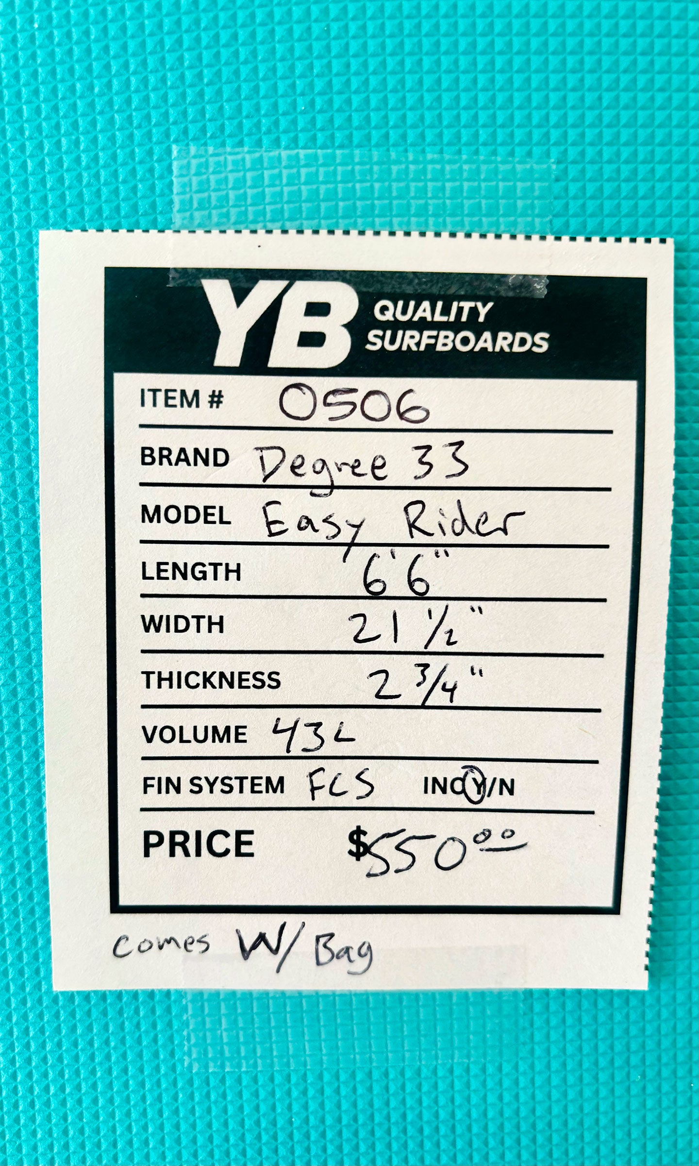 Degree 33 6'6" 43L Easy Rider Surfboard