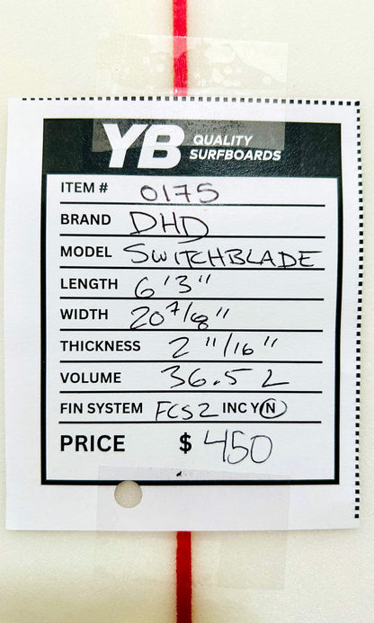 DHD 6'3" 36.5L Switchblade