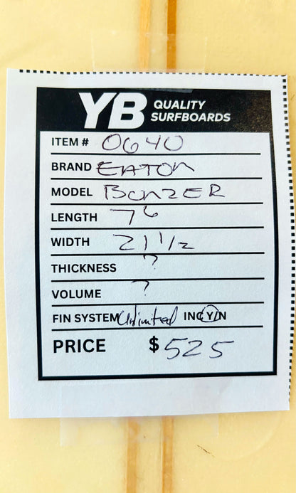 Eaton 7'6" Bonzer Surfboard