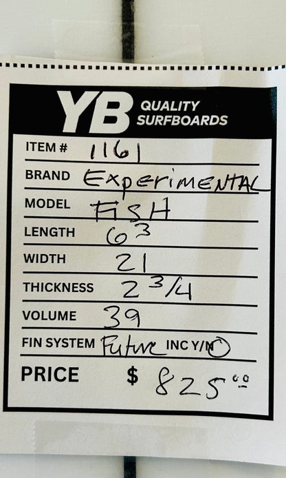 Experimental 6'3" 39L Fish Used Surfboard