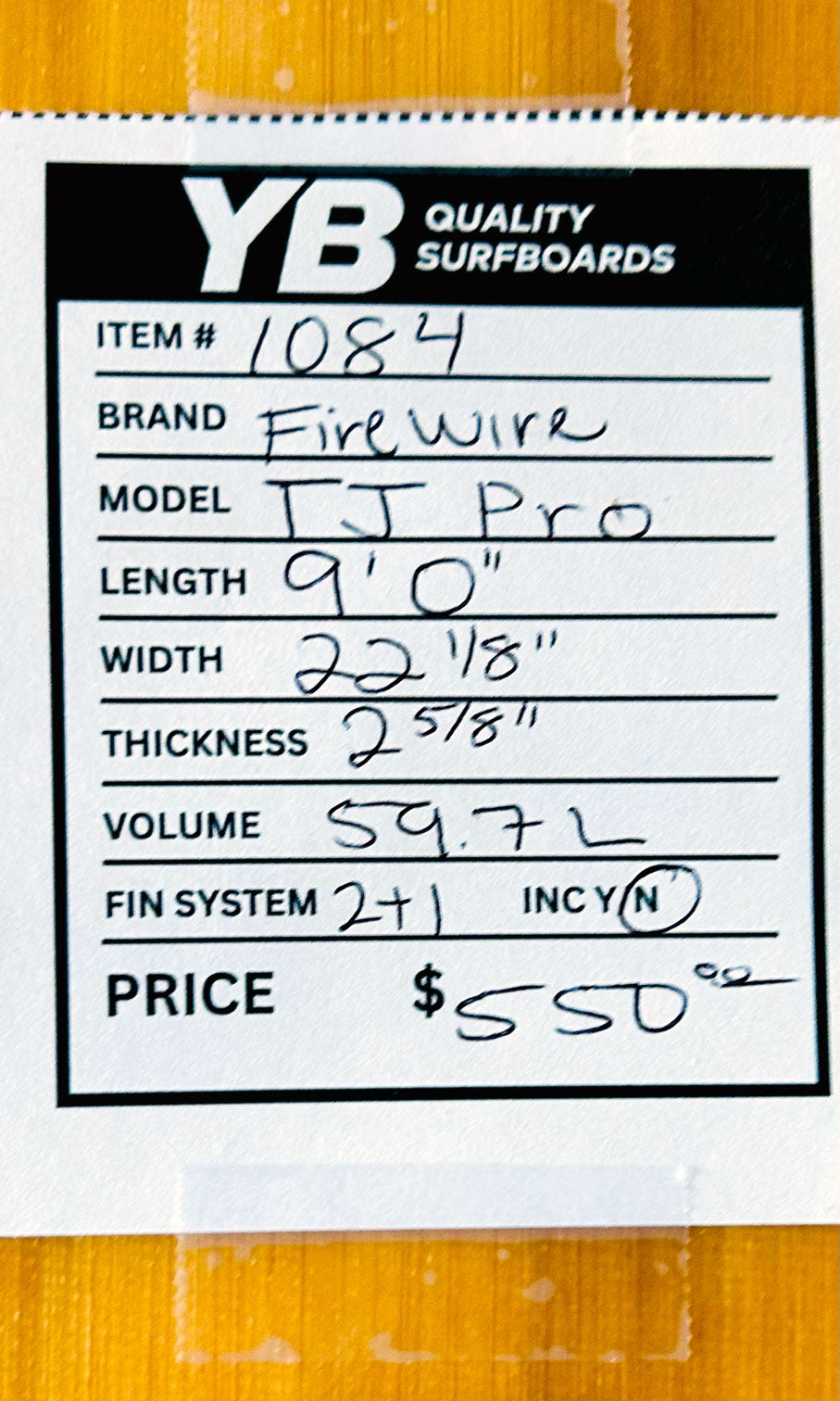 Firewire 9'0" 59.7L TJ Pro Used Longboard