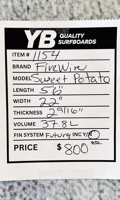 Firewire 5'6" 37.8L Sweet Potato Used Surfboard