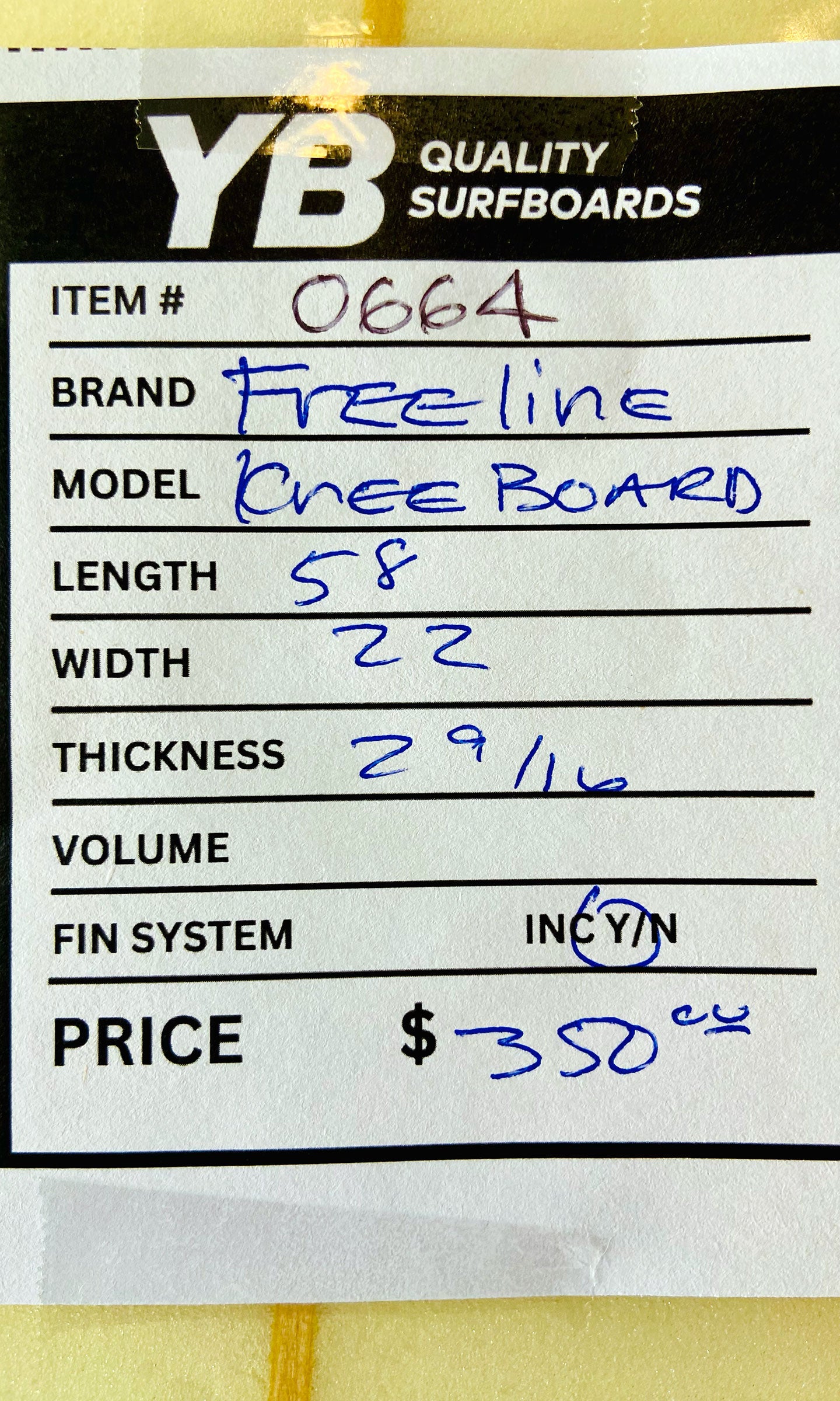 Freeline Design 5'8" Kneeboard