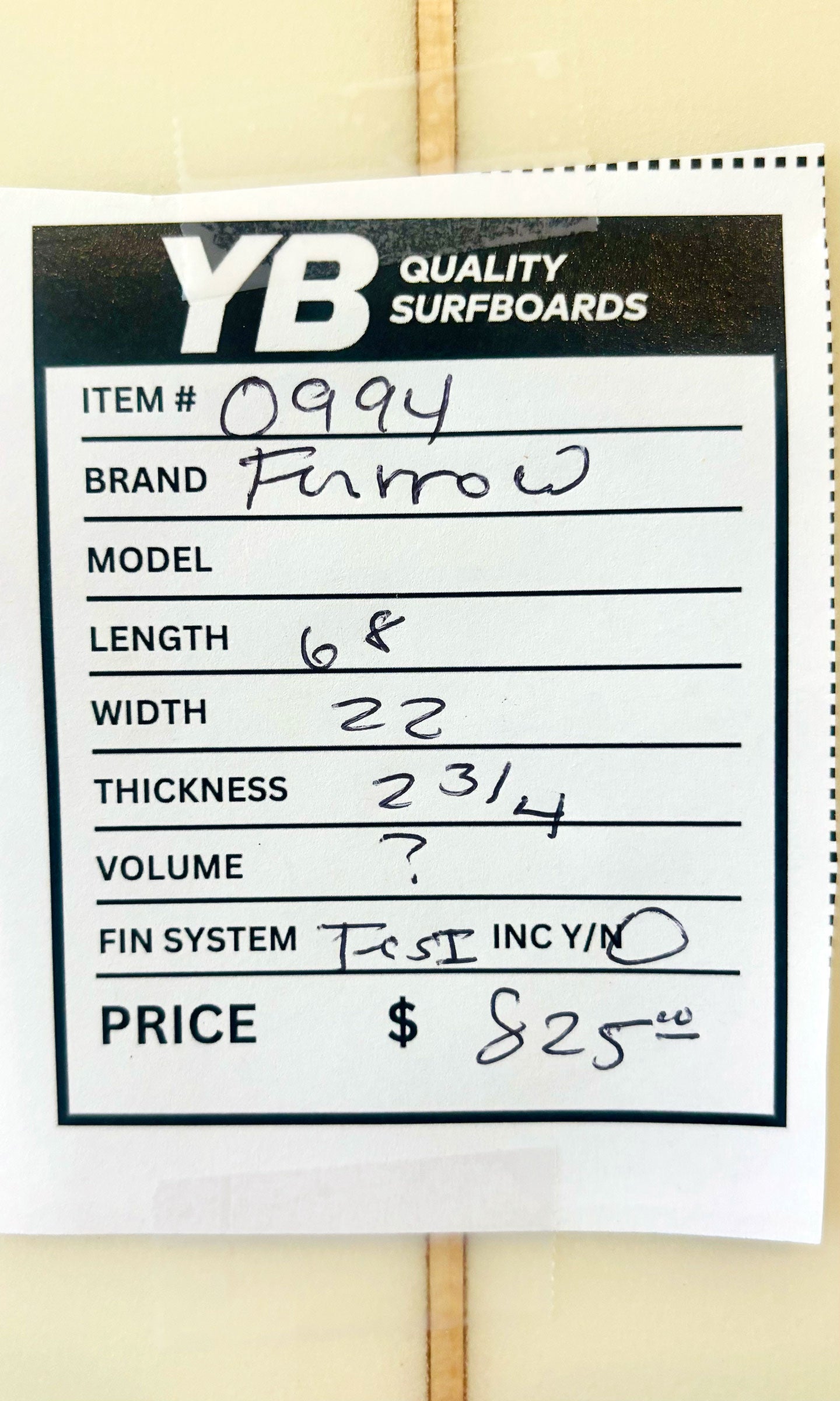 Furrow 6'8" Egg Used Surfboard