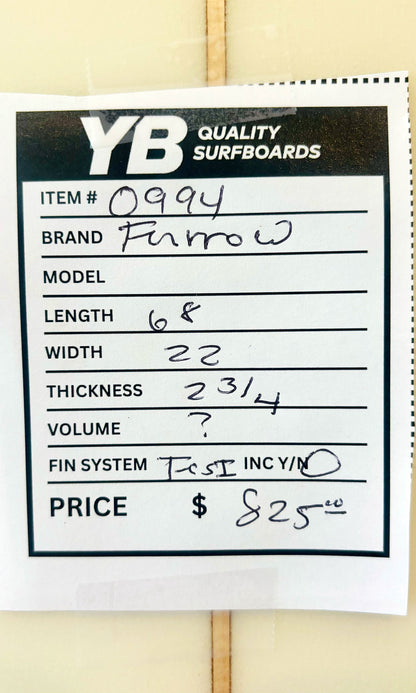 Furrow 6'8" Egg Used Surfboard