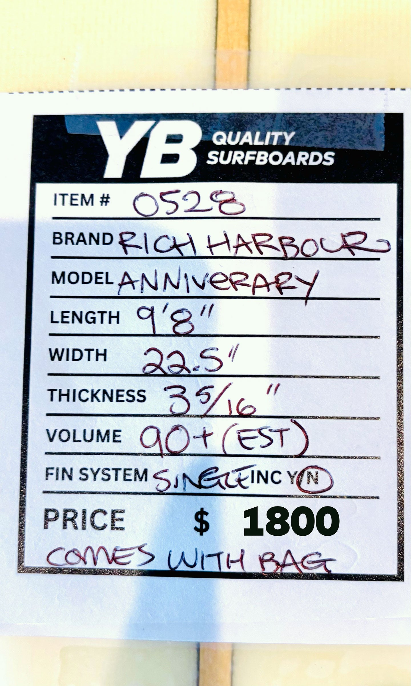 Rich Harbour 9'8" 40 Year Anniversary Longboard