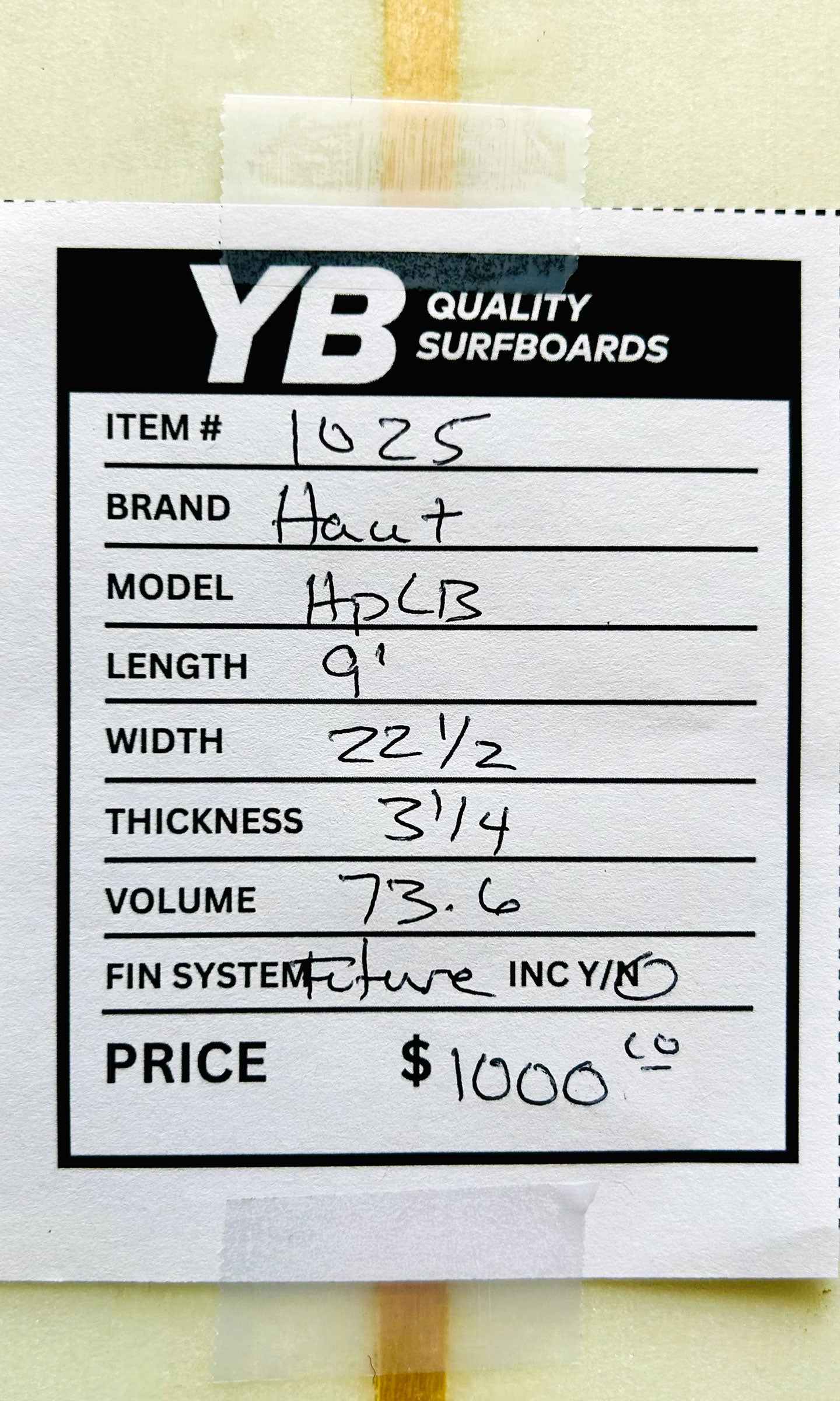 Doug Haut 9'0" 73.6L High Performance Used Longboard